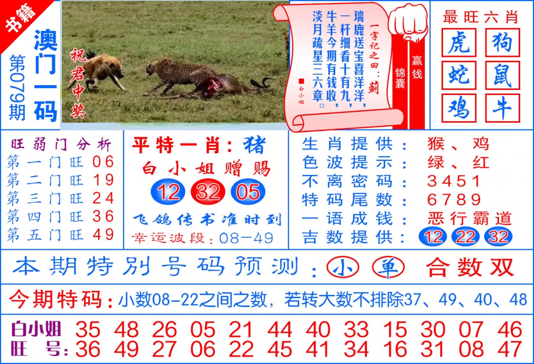 079期澳门飞龙宝典[图]